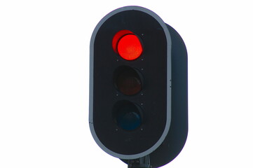 Traffic light shows red light. symbolic photo for maintenance, exit and risk.