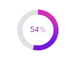 54 percent pie chart. Circle diagram business illustration, Percentage vector infographics
