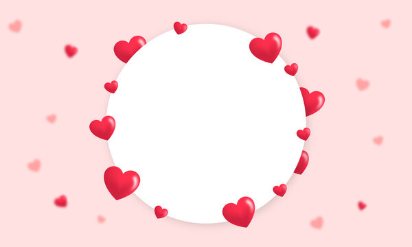 Marco de corazones románticos para el día de san valentín con espacio de texto
