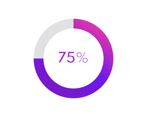 75 percent pie chart. Circle diagram business illustration, Percentage vector infographics