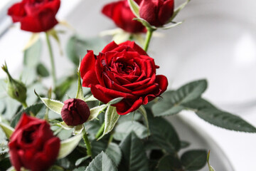 bunch of red roses