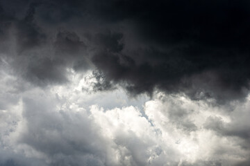 Closeup of Storm Clouds in a Dark Dramatic Sky, full frame, photography