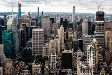 New York City. Wonderful panoramic aerial view of Manhattan Midtown Skyscrapers - obrazy, fototapety, plakaty