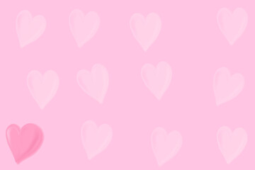 Sweet Valentine’s Day. Pink background and pink heart.