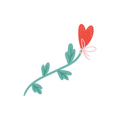 Doodle color flowers. Happy valentines day and weeding design elements. Vector illustration.