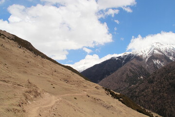 landscape with clouds and mountains