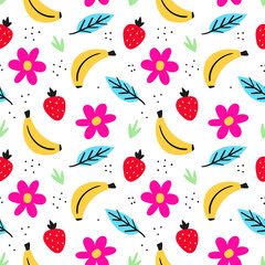 Hand drawn fruits pattern