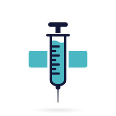 injection health logo, vaccine injection logo
