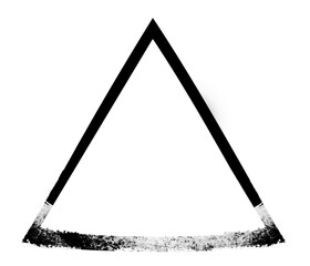 Watercolor triangle on white background