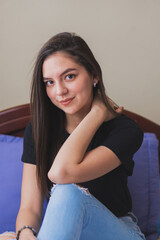 Young woman having a nice time.