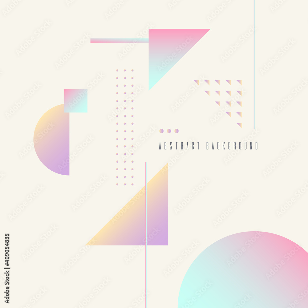 Poster abstract geometric background with figures in a flat, minimalistic style.