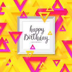 Modern hand drawn lettering Happy Birthday. Handwritten inscriptions for layout and template.