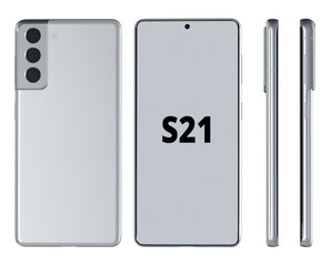 3d render of a smartphone on a white background