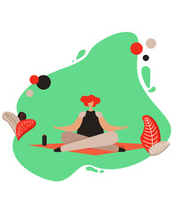 Vector illustration of a woman doing sports