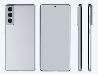 3d render of a smartphone on a white background