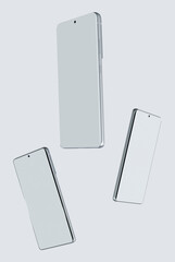 3d render of a smartphone on a white background