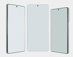 3d render of a smartphone on a white background