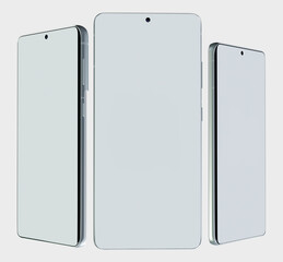 3d render of a smartphone on a white background