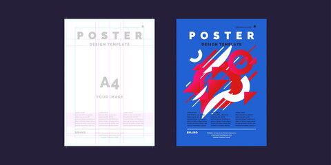 Fototapeta premium Poster template for business and cover modern journal. Abstract geometric background, modern design.