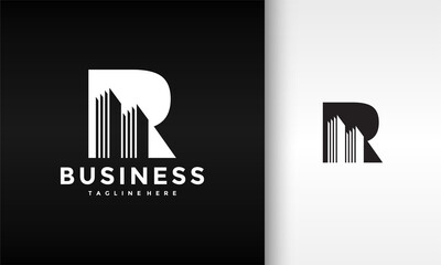 initials R city building logo