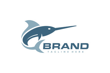 simple marlin fish logo