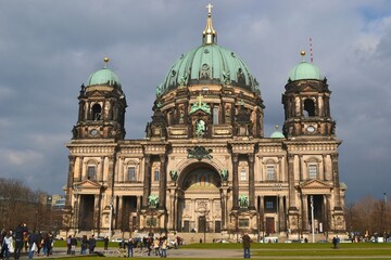 Fototapeta na wymiar Berlin Cathedral with cloudy sky