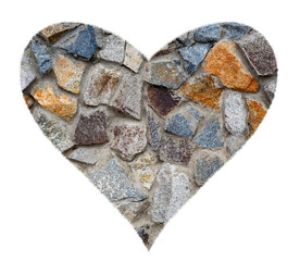 Heart with stone wall texture