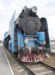 The blue express steam locomotive