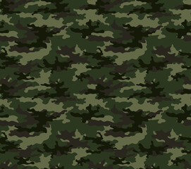 Fototapeta premium Green vector camouflage classic army texture for textiles.