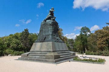 Fototapeta na wymiar Monument at the site of the death of Vice Admiral Vladimir Alekseevich Kornilov on the Malakhov Kurgan in the city of Sevastopol, Crimea