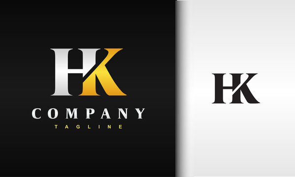 luxury monogram letter HK logo