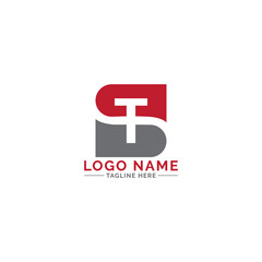 ST letter logo design vector template