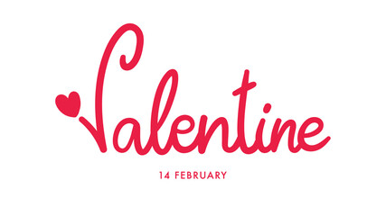 Valentines Day typography  with handwritten calligraphy isolated on white background. Vector Illustration EPS 10
