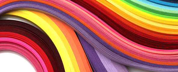 Abstract color wave rainbow strip line paper horizontal background.