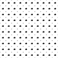 Square seamless background pattern from geometric shapes are different sizes and opacity. The pattern is evenly filled with black thumb up symbols. Vector illustration on white background