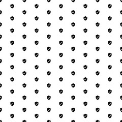 Square seamless background pattern from black protection mark symbols. The pattern is evenly filled. Vector illustration on white background