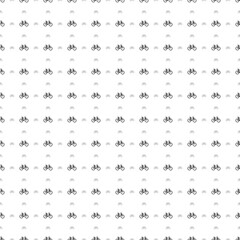 Square seamless background pattern from black bicycle symbols are different sizes and opacity. The pattern is evenly filled. Vector illustration on white background