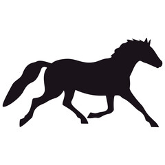 Fototapeta na wymiar Horse silhouette, icon. Vector illustration on a white background.