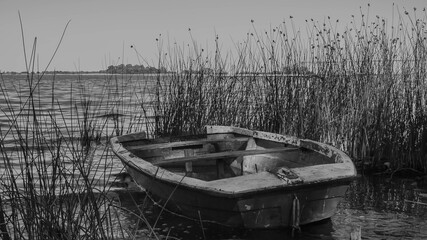 _Bote de madera abandonado en la Laguna de Lobos, Localidad de Buenos Aires. © Gabriela