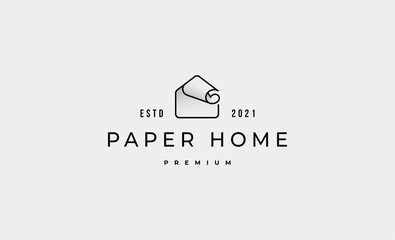 Paper Home Logo Design Vector Icon Illustration