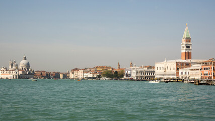 Fototapeta na wymiar View of the Piazza San Marco from the boat. Venice. Italy