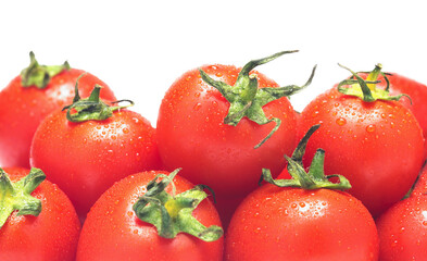 Close-up images of ripe tomatoes. Isolated image of red tomatoes