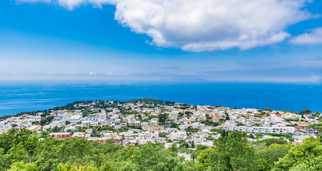 Panoramic view of Anacapri in Capri Island, Italy