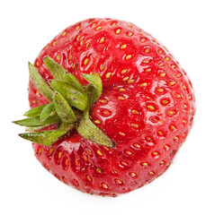 Fresh strawberry isolated on the white background. Different object or view from a different angle in the portfolio.
