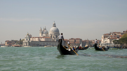 Obraz na płótnie Canvas View of the Church of Santa Maria della Salute from the boat. Venice. Italy