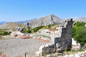 Ruins of Roman baths in the Roman ancient city Sagalassos, Turkey. 