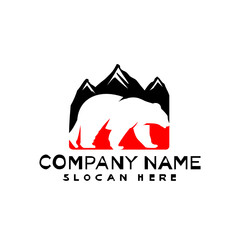 bear logo design template inspiration, vector illustration