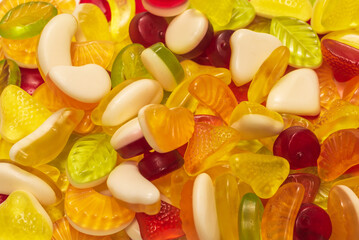 Assorted tasty gummy candies.