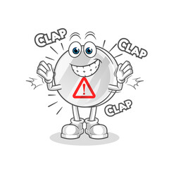 warning sign applause illustration. character vector