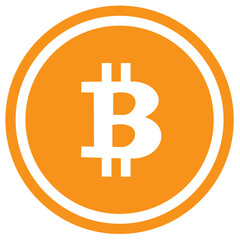 Illustration of one bitcoin close-up with B symbol inside, isolated on white background. Crypto-currency background for virtual money and store of value.